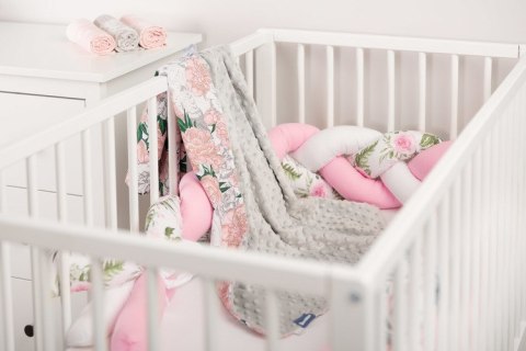 LEKKI KOCYK MINKY 75x100 KWIATY SZARY