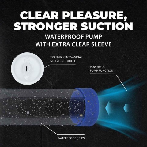 Engage - Automatic Waterproof Penis Pump and Masturbator - Metallic Blue Pumped