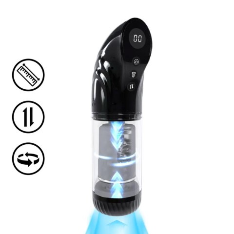 StrokeMate - Suction Rotation and Thrusting Masturbator Pump - Black Pumped