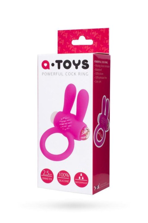 A-TOYS, Penis VibroRing Rabbi, Silicone, Pink, O2.5 cm A-Toys