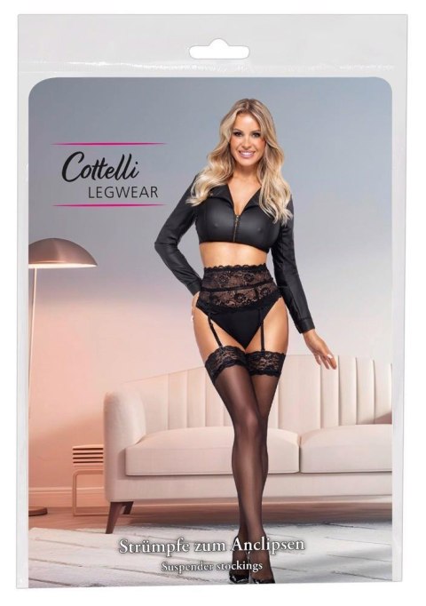 Stockings black L Cottelli LEGWEAR
