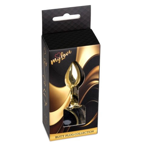 MyLove Toys - Jewellery Gold Heart PLUG- Black MyLove Toys