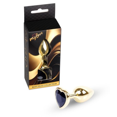 MyLove Toys - Jewellery Gold Heart PLUG- Black MyLove Toys