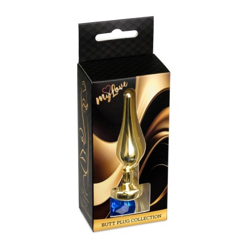 MyLove Toys - Jewellery Gold BUTT PLUG- Dark Blue MyLove Toys