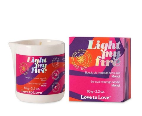 LIGHT MY FIRE - MASSAGE CANDLE - MONOI 65G / 2.2OZ. Love to Love