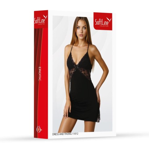 Set dress and thong 11012 black 3XL SoftLine Collection