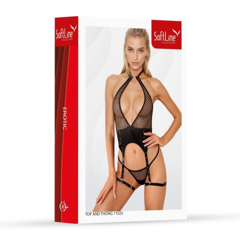 Set top and thong 11025 black XL SoftLine Collection