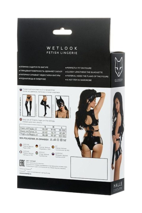 Glossy Sexy set of 3 HALLE - black S Glossy