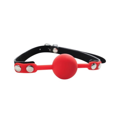 Red silicone ball gag with adjustable straps Fantasy