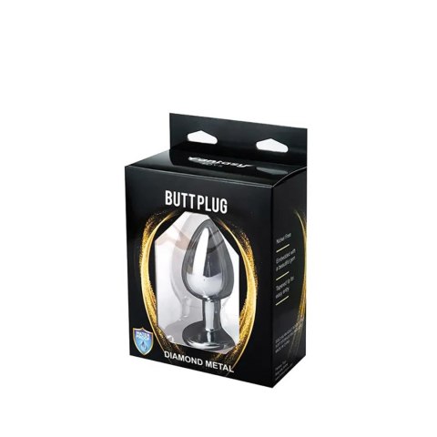 Silver Large Butt Plug with White Diamond Fantasy