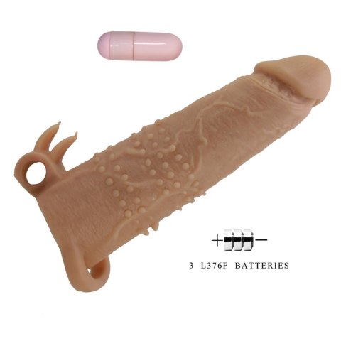 Pretty Love Quillon - 20 cm Vibrating Penis Sleeve Natural Pretty Love