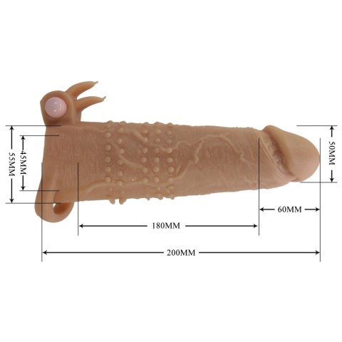 Pretty Love Quillon - 20 cm Vibrating Penis Sleeve Natural Pretty Love