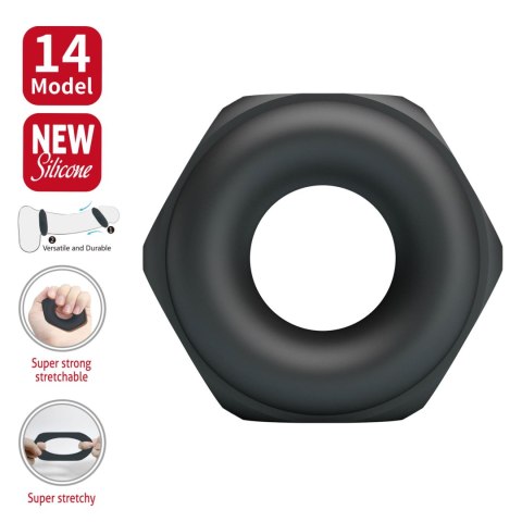 Crazy Bull Jarvius Super Soft Silicone Cock Ring - Black Crazy Bull