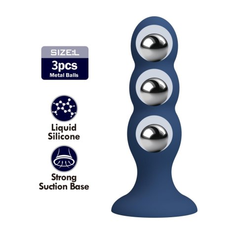 Mr. Play Metal & Liquid Silicone Anal Plug with 3 Metal Balls Mr. Play
