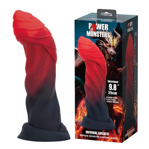 Power Monsters Infernal Goliath - 25 cm Rippled Monster Silicone Dildo Power
