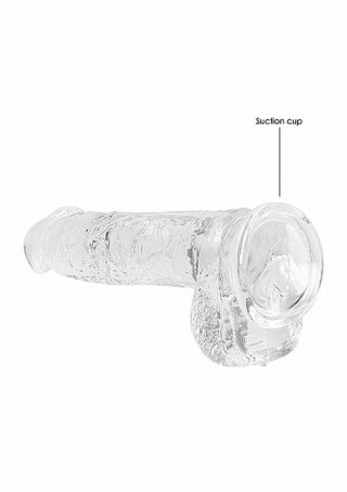 Dildo realistyczne z jądrami transparentne RealRock 17 cm RealRock