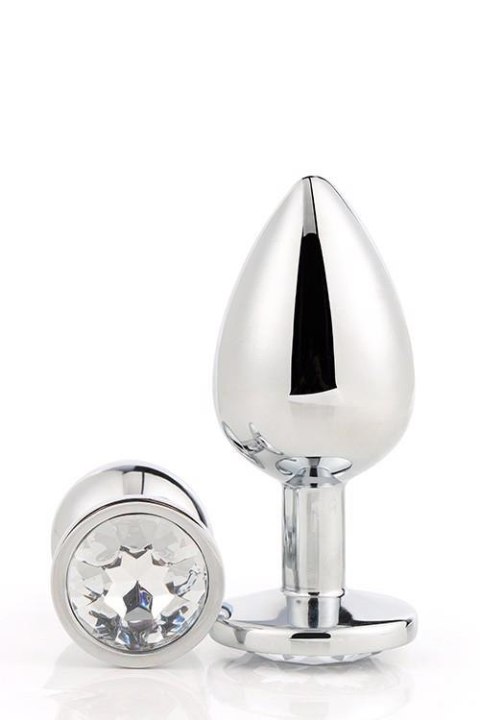 Korek analny srebrny z kamieniem Gleaming Love mały 7 cm Dream Toys