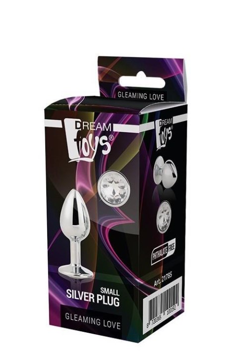 Korek analny srebrny z kamieniem Gleaming Love mały 7 cm Dream Toys