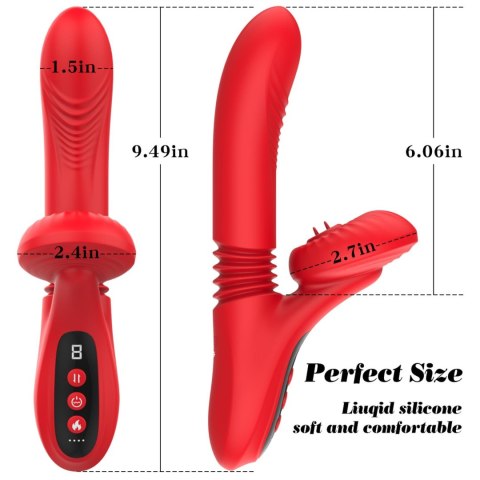 Wibrator silikonowy Fox 7 trybów lizanie pchnięcie podgrzewanie 24cm USB B - Series Fox