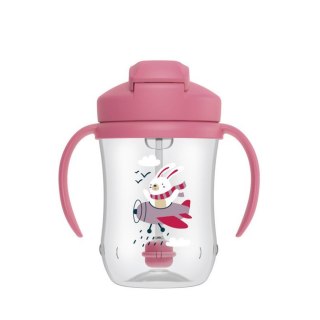TC91011 KUBEK PIERWSZA SŁOMKA 270 ML RÓŻOWY KRÓLIK 6+