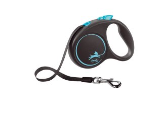 Flexi Smycz Black Design M Taśma 5m Do 25kg Niebieska Flexi