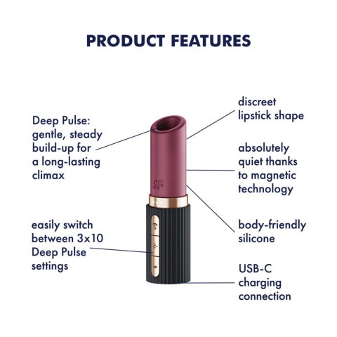 Stymulator łechtaczki Satisfyer Deep Kiss silikonowy USB Satisfyer