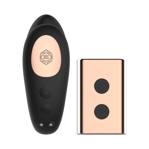 Rosy Gold - C-Shape Vibrator with Luxury Charging Case - Black Rosy Gold