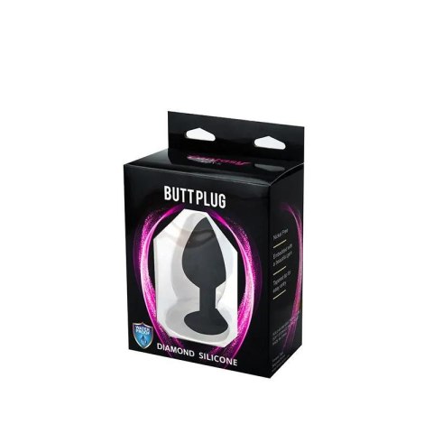Silikonowy korek analny Fantasy czarny z sercem i diamentem 8 cm Fantasy