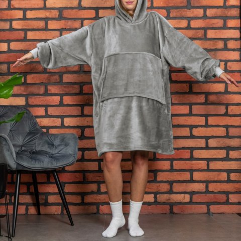 Bluzair Bluza Koc Hoodie Oversize Polska Jasnoszara Froster