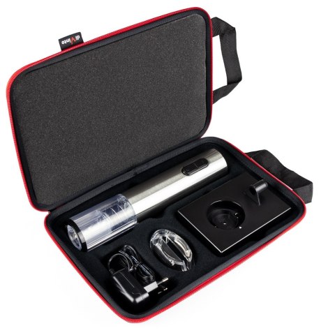 Elektryczny korkociąg Silver Twister Deluxe - otwieracz do wina w etui DiVinto