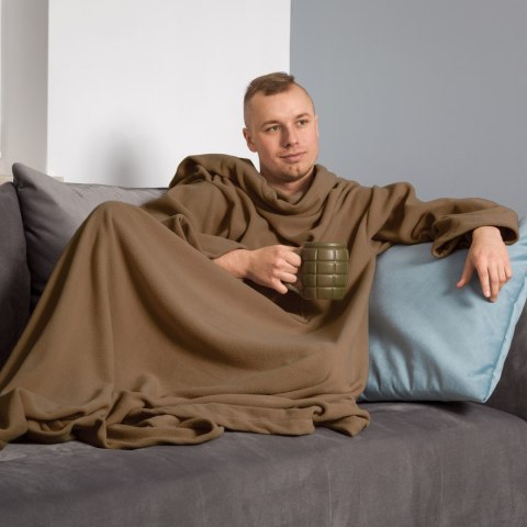 Kocyk Szlafrok Cappuccino koc z rękawami polar Froster