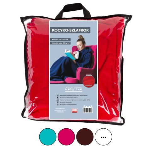 Kocyk Szlafrok Czarny koc z rękawami polar POLSKI Froster