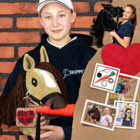 Konik na kiju z kantarem - Hobby Horse Skippi - Karmel - A3 - prezent Skippi