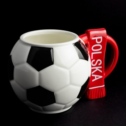 Kubek piłka z szalikiem - Polska i podkładka piłkarska - XXL 700 ml Sprintigo