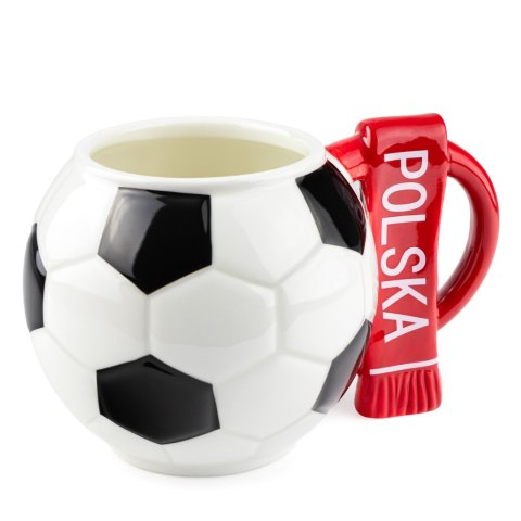 Kubek piłka z szalikiem - Polska - prezent dla kibica - XXL 700 ml Sprintigo