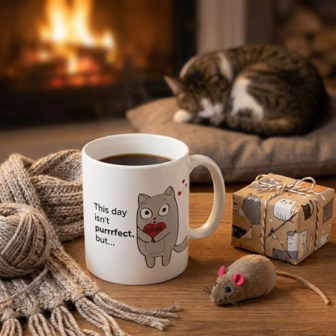 Zaskakujący kubek z kotem magiczny z wiadomością Froster