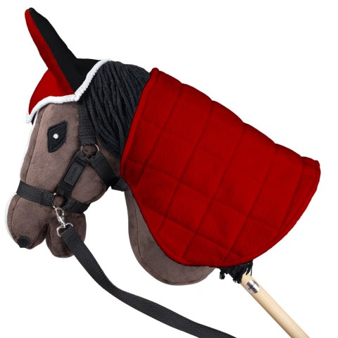 Derka dwustronna i nauszniki Skippi dla Hobby Horse - czerwono - czarna Skippi