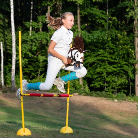 Skippi Hobby Horse A5 w brązowe łaty - koń na kiju - kantar wodze zestawie Skippi