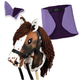 Zestaw Skippi - Hobby Horse Gniado - srokaty - Derka wrzos i śliwka Skippi