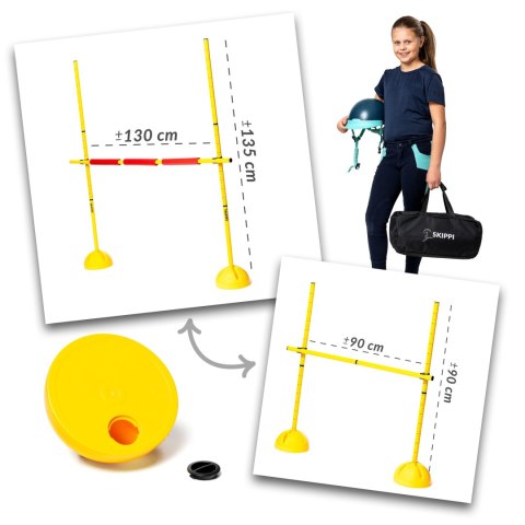 Zestaw Skippi - Hobby Horse Gniado - srokaty i przeszkoda do skakania 135 cm Skippi