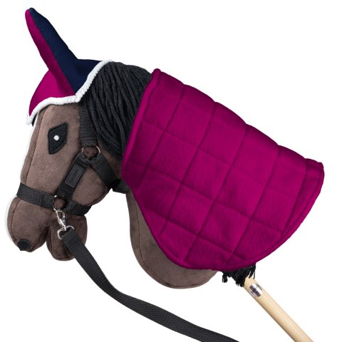 Zestaw Skippi - Hobby Horse Gniady - Derka i nauszniki - fuksja i granat Skippi