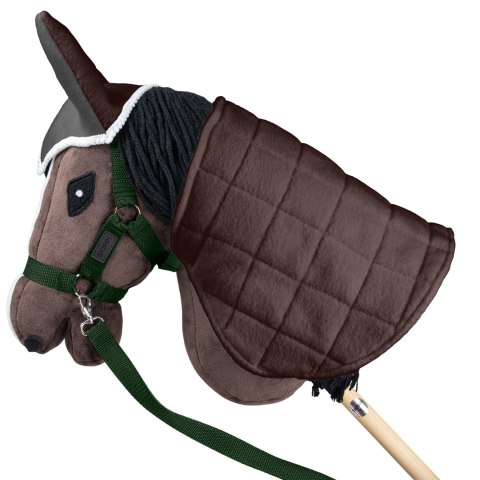 Zestaw Skippi - Hobby Horse Gniady - Derka szary i brąz - Kantar c-zielony Skippi