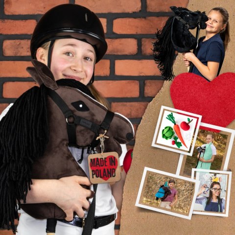 Zestaw Skippi - Hobby Horse Gniady - Derka szary i brąz - Kantar czerwony Skippi