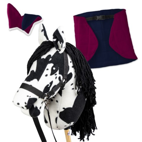 Zestaw Skippi - Hobby Horse Karo - srokaty - Derka fuksja i granat Skippi