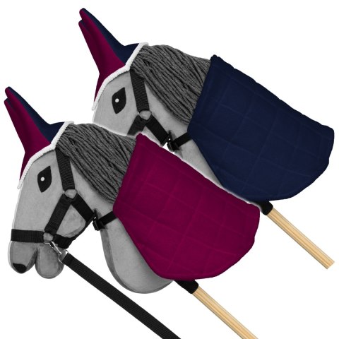 Zestaw Skippi - Hobby Horse Szary - Derka fuksja i granat - Kantar lawenda Skippi