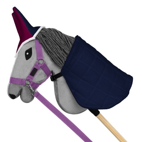 Zestaw Skippi - Hobby Horse Szary - Derka fuksja i granat - Kantar lawenda Skippi