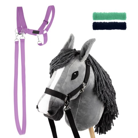 Zestaw Skippi - Hobby Horse Szary i dodatkowy Kantar - lawendowy Skippi