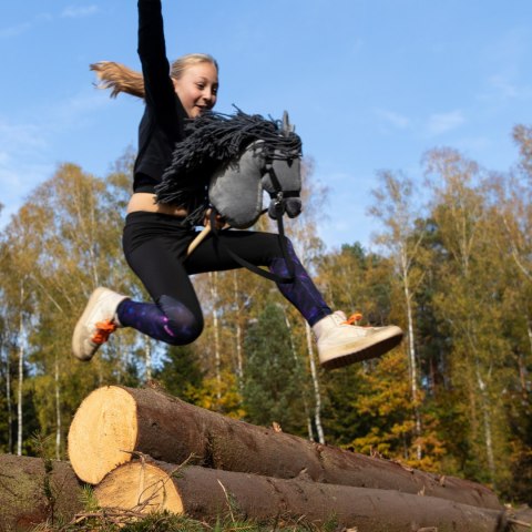 Zestaw Skippi - Hobby Horse Szary i dodatkowy Kantar - lawendowy Skippi