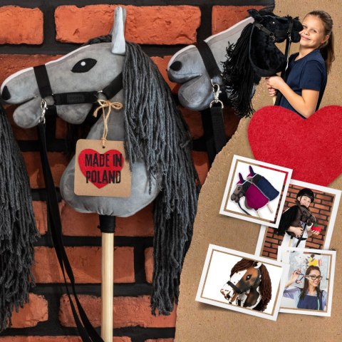 Zestaw Skippi - Hobby Horse szary i dodatkowy kantar - szary Skippi