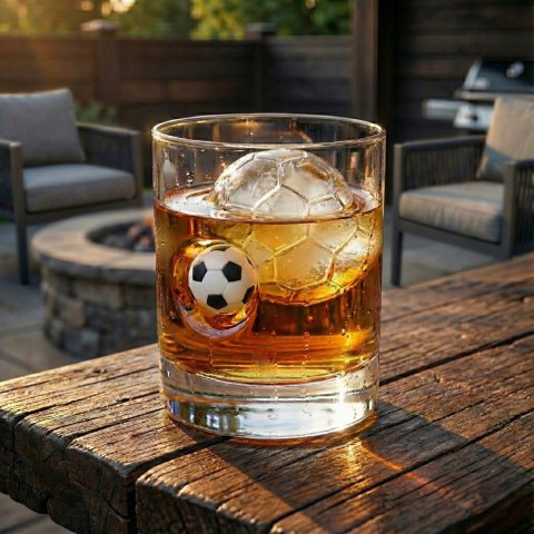Szklanka do whisky z piłką i podkładka piłka Froster